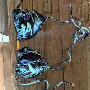 Vix Blue and Green Bikini Top